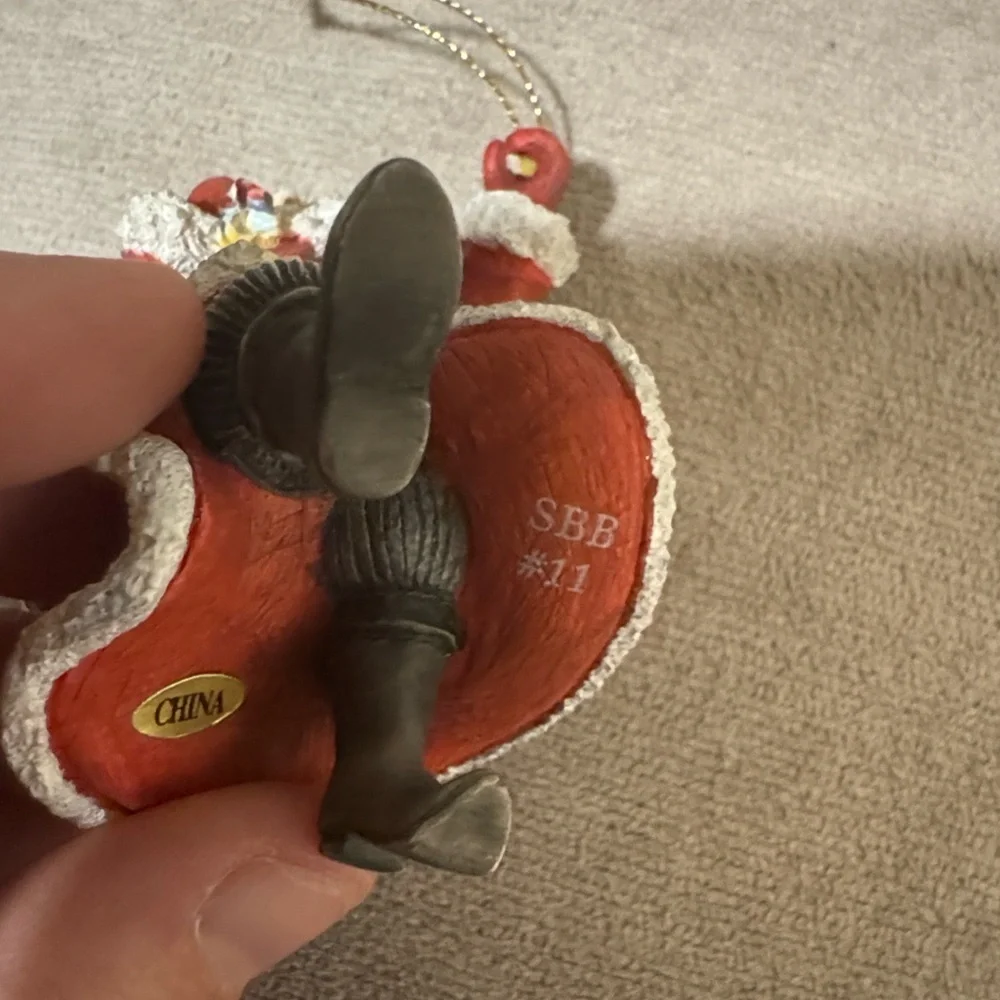 Handcrafted Santa Claus Ornament - Red and White